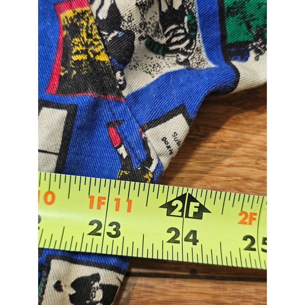 Vintage Crazy Horse 2 Piece Pant Set Womens Size 8 Rugby Comic Print Denim 90s - Picture 15 of 16